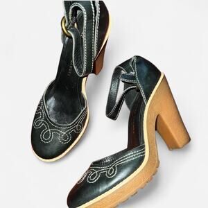 Marc Jacobs cowgirl leather rubber heels